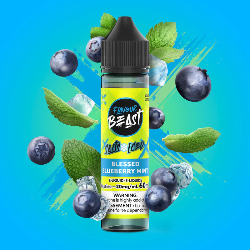 Flavour Beast E-liquid-Blessed Blueberry Mint (Iced)